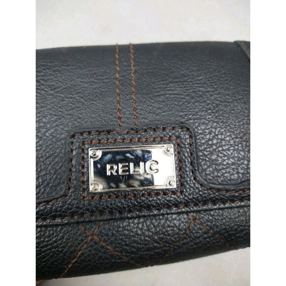 Relic Leather Wallet Brown Zip Pocket Coin Purse Card Slots Bi-Fold Wallet - Picture 11 of 12